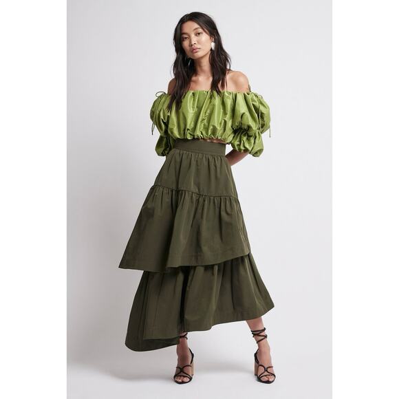 Aje Interlace Midi Ruffle Asymmetrical Skirt - Picture 2 of 12